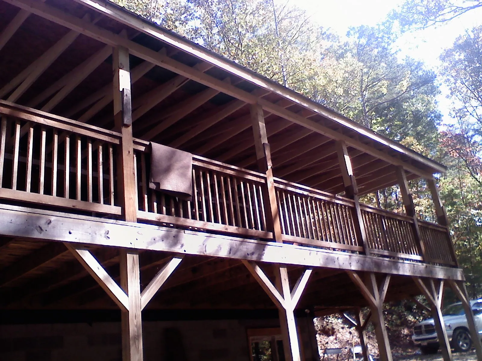 Timber framing under a new elevated porch and deck — Roof Leak Repair in Joelton by Roofing Brothers